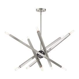 Image5 of Monaco 10 Light Brushed Nickel Chandelier more views