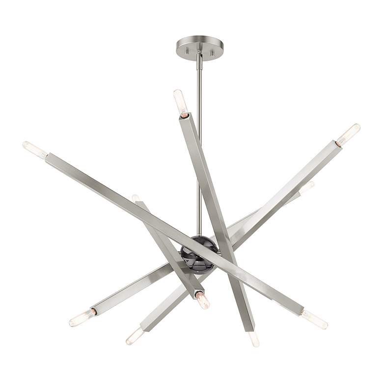 Image 6 Monaco 10 Light Brushed Nickel Chandelier more views