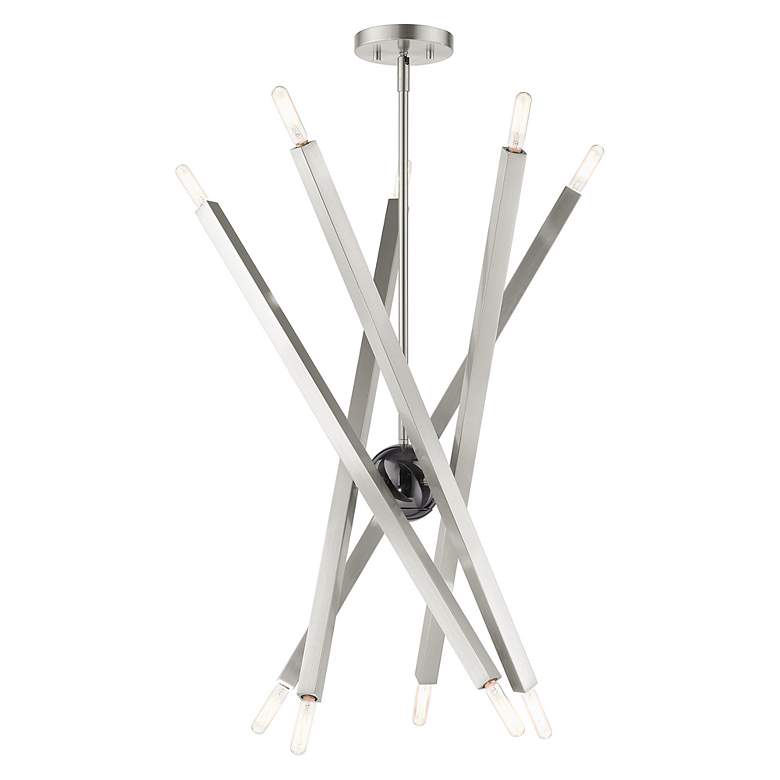 Image 7 Monaco 10 Light Brushed Nickel Chandelier more views