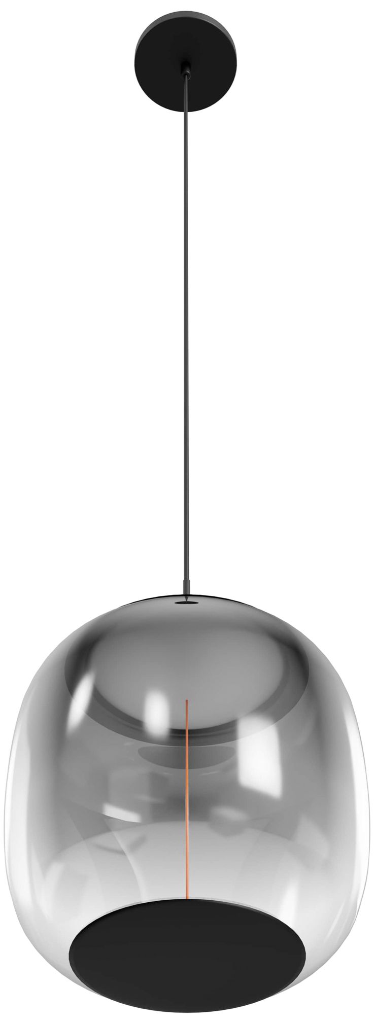 Image 2 Monaco 13"H LED Pendant in Black/Smoked Globe more views