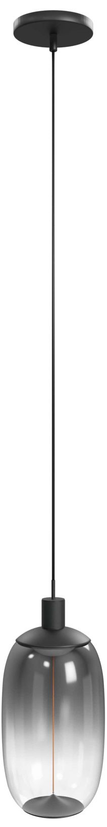 Monaco 16"H LED Pendant in Black/Smoked Globe