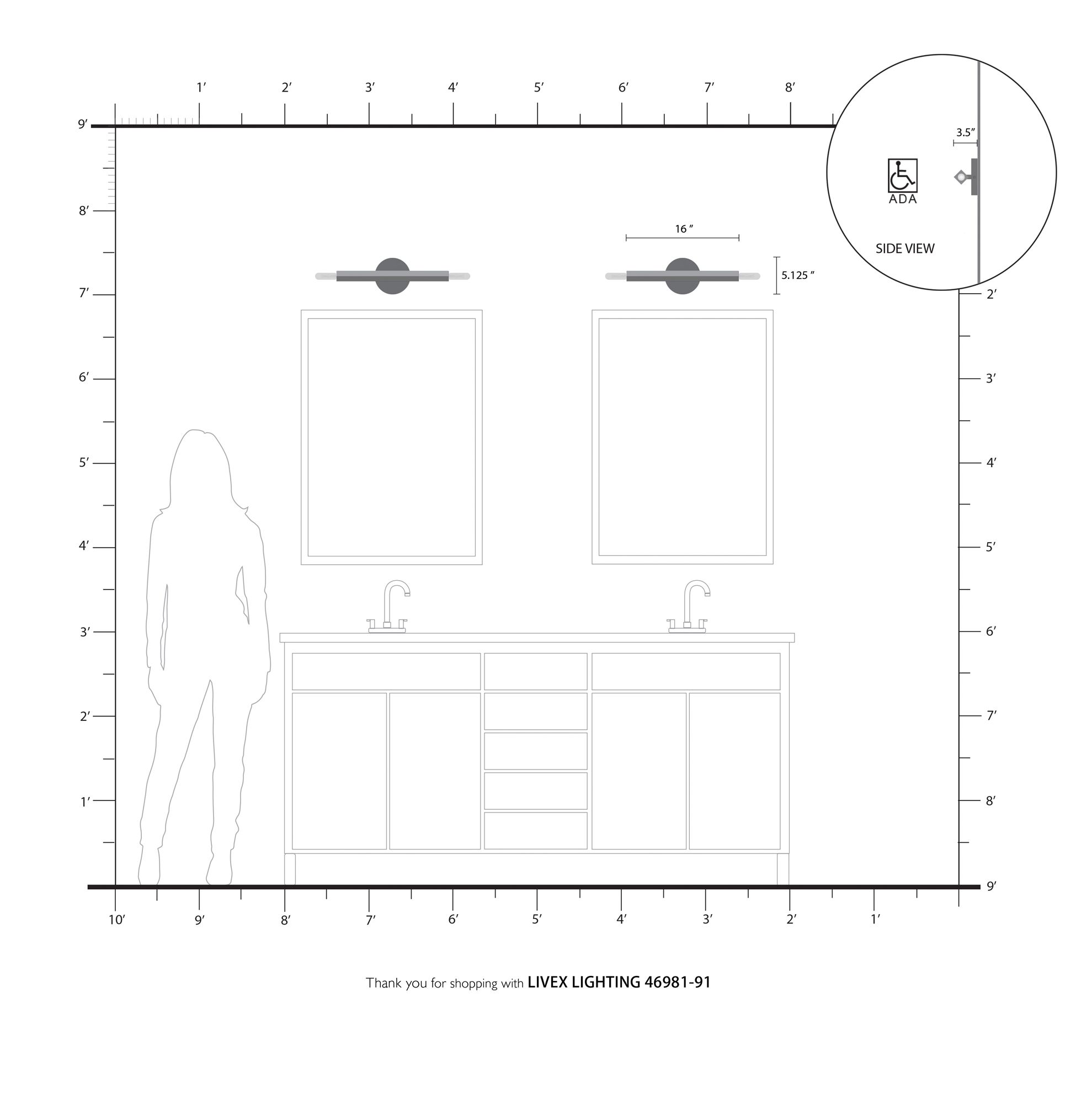 Monaco 2 Light Brushed Nickel ADA Sconce