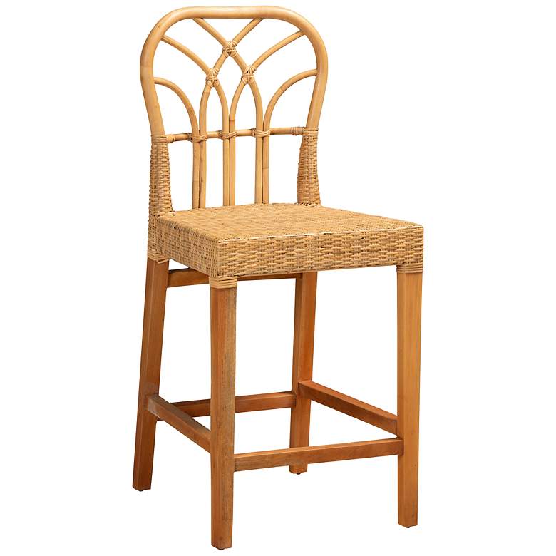 Image 2 Monaco 24 1/2" Natural Brown Rattan Counter Stool