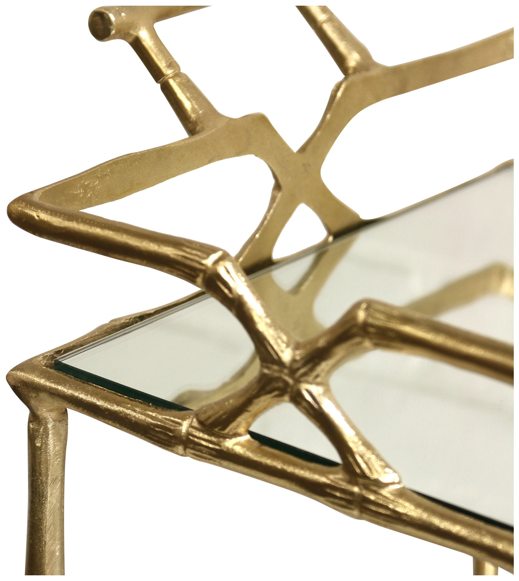 Image 2 Monaco 24 x 30 Gold, Mirror Bar Cart more views