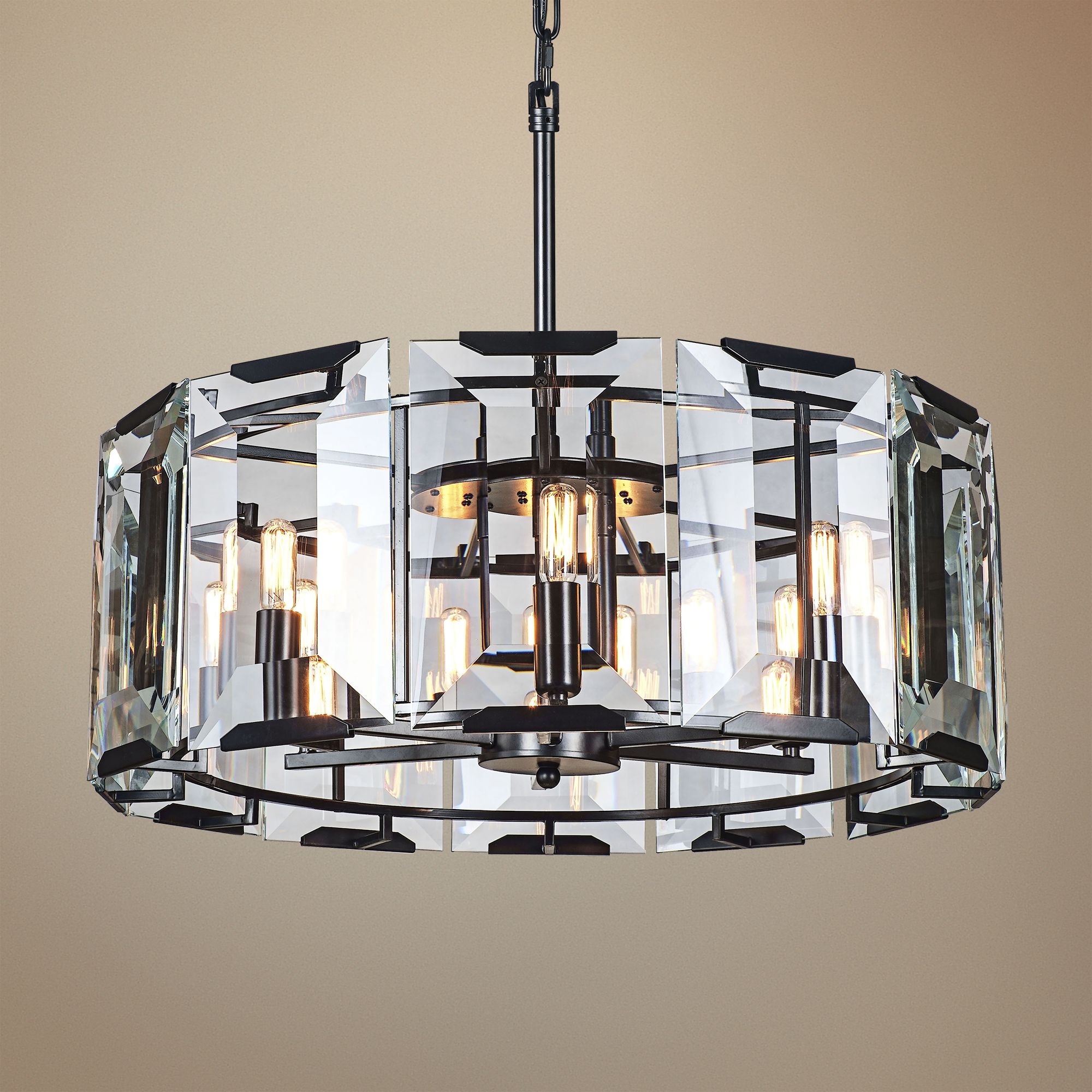 glass drum light fixture