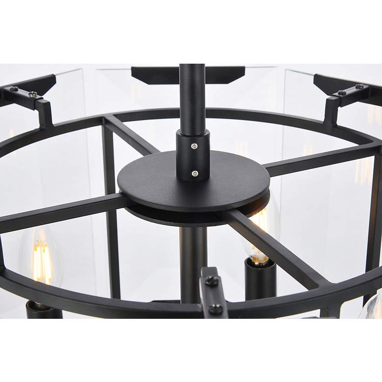 Image 3 Monaco 4 Lt Flat Black (Matte) Pendant Clear Glass Crystal more views