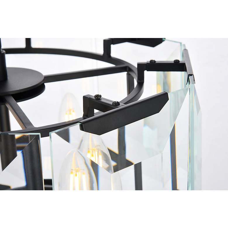 Image 4 Monaco 4 Lt Flat Black (Matte) Pendant Clear Glass Crystal more views