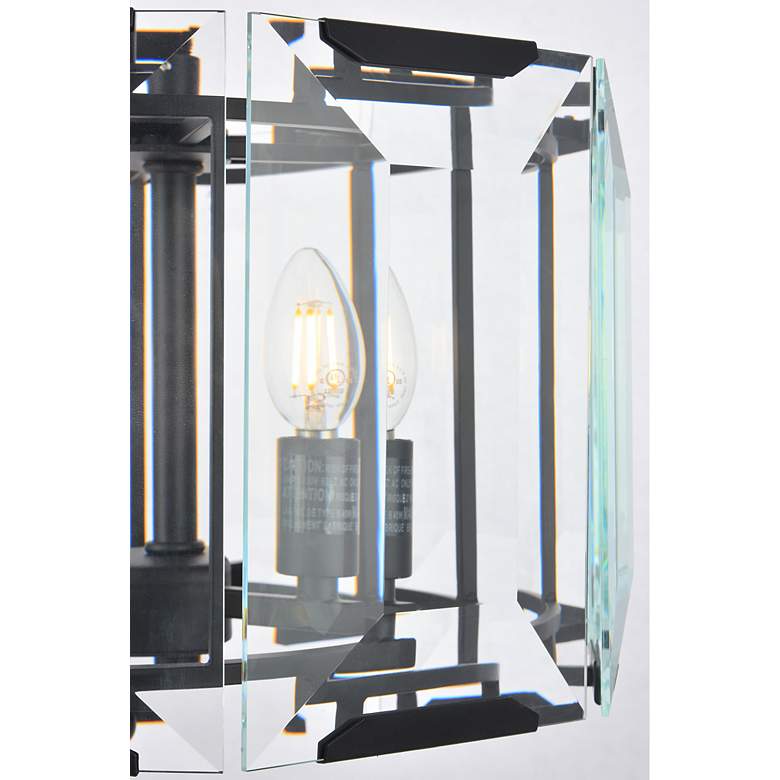 Image 5 Monaco 4 Lt Flat Black (Matte) Pendant Clear Glass Crystal more views