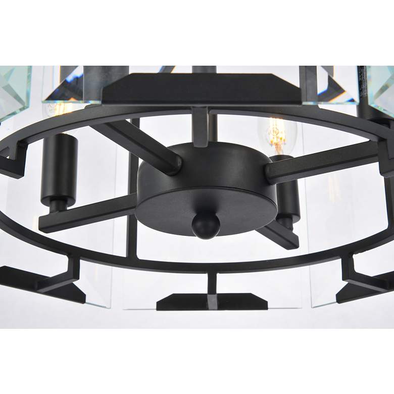 Image 6 Monaco 4 Lt Flat Black (Matte) Pendant Clear Glass Crystal more views