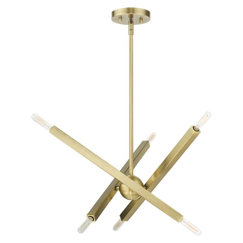 Image 3 Monaco 6 Light Antique Brass Chandelier more views