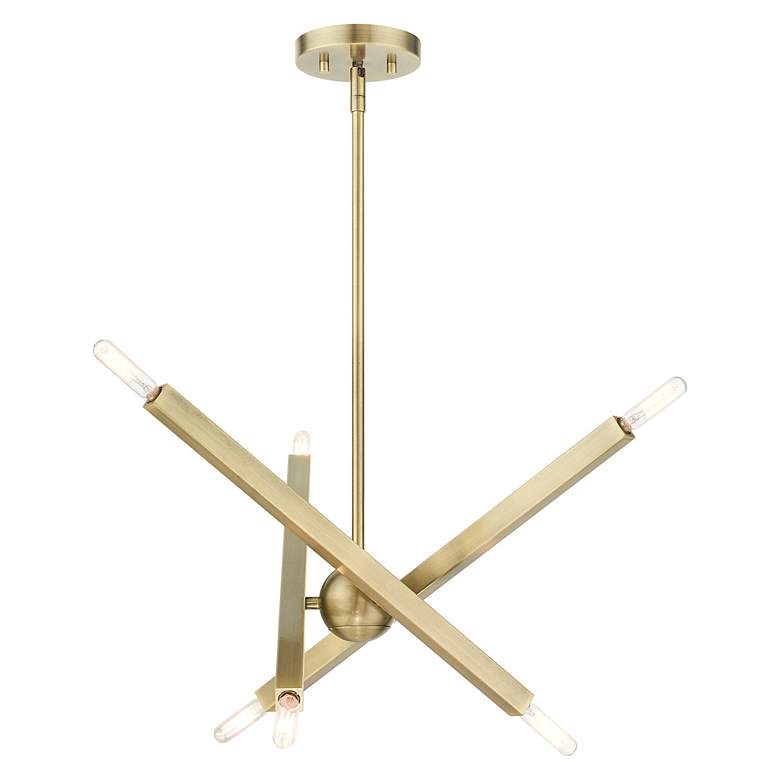 Image 4 Monaco 6 Light Antique Brass Chandelier more views