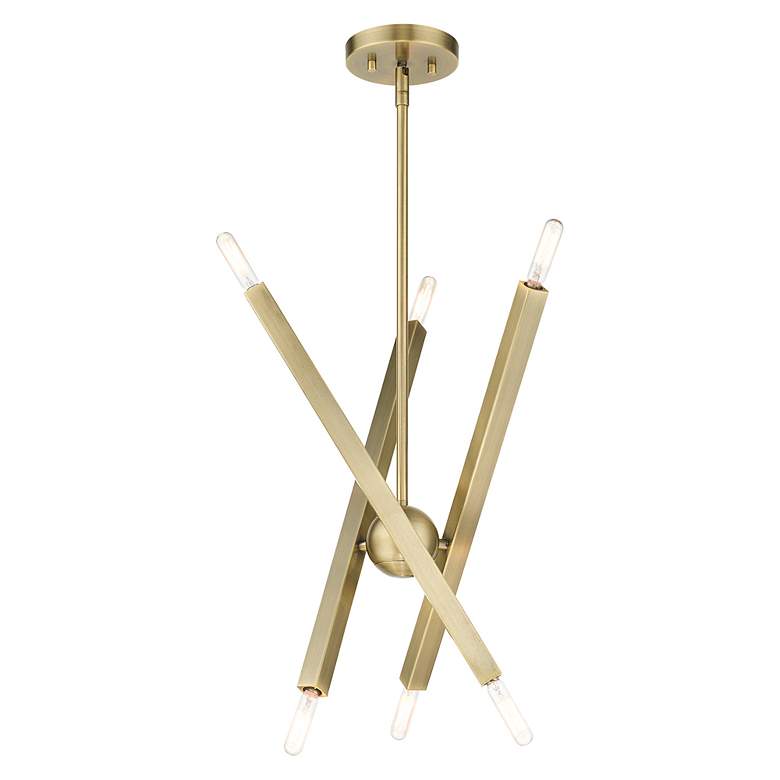 Image 6 Monaco 6 Light Antique Brass Chandelier more views