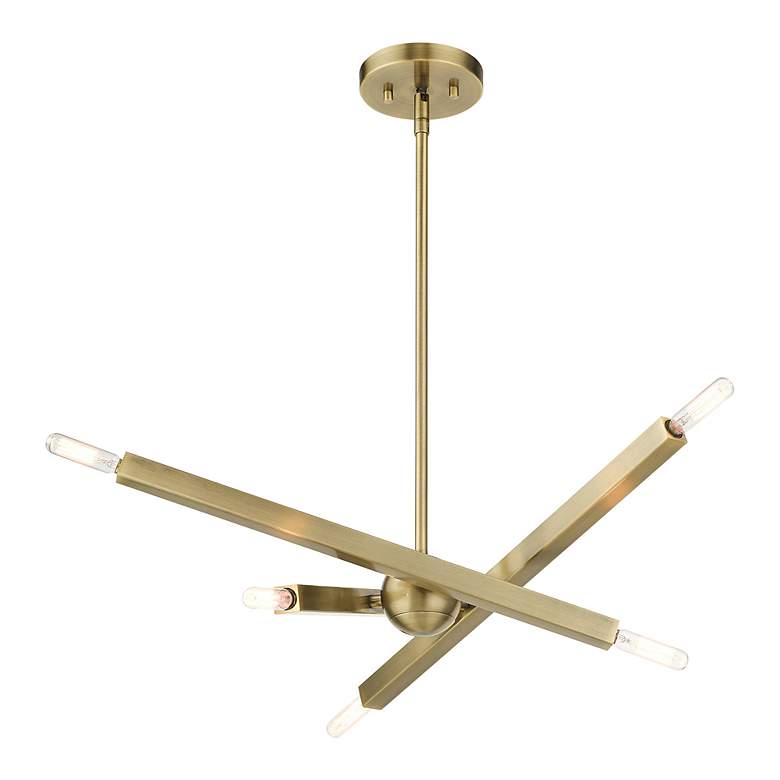 Image 7 Monaco 6 Light Antique Brass Chandelier more views