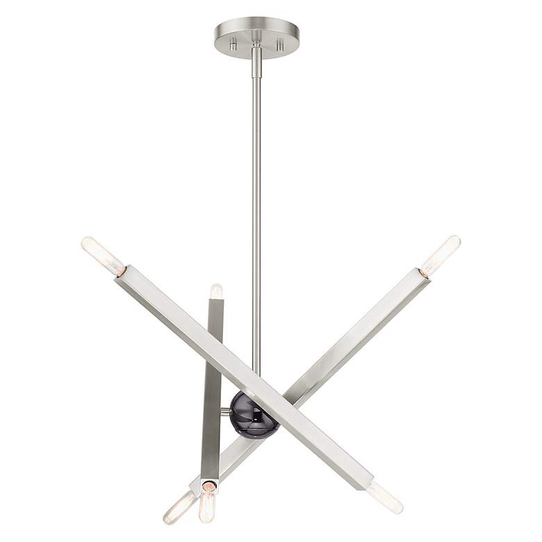 Image 4 Monaco 6 Light Brushed Nickel Chandelier more views