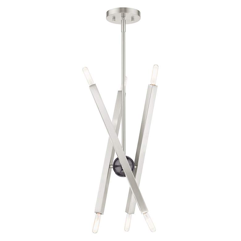 Image 6 Monaco 6 Light Brushed Nickel Chandelier more views