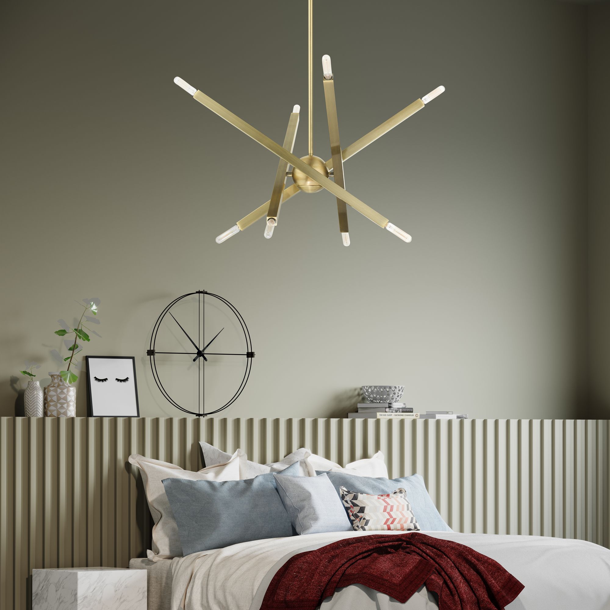 Monaco 8 Light Antique Brass Chandelier