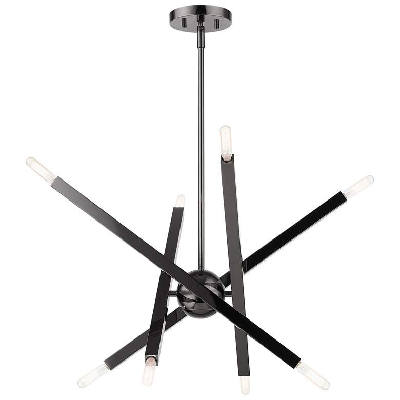 Image 1 Monaco 8 Light Black Chrome Chandelier