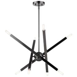 Monaco 8 Light Black Chrome Chandelier