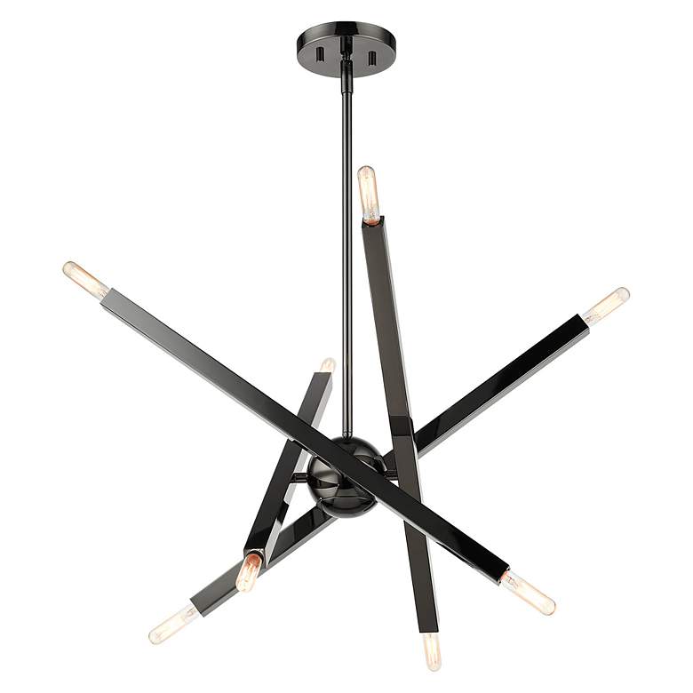 Image 5 Monaco 8 Light Black Chrome Chandelier more views