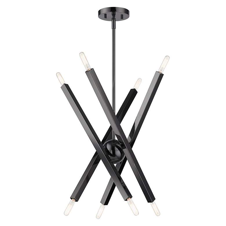 Image 6 Monaco 8 Light Black Chrome Chandelier more views