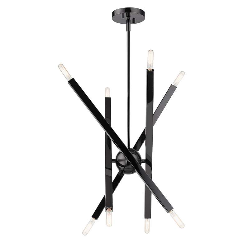 Image 7 Monaco 8 Light Black Chrome Chandelier more views