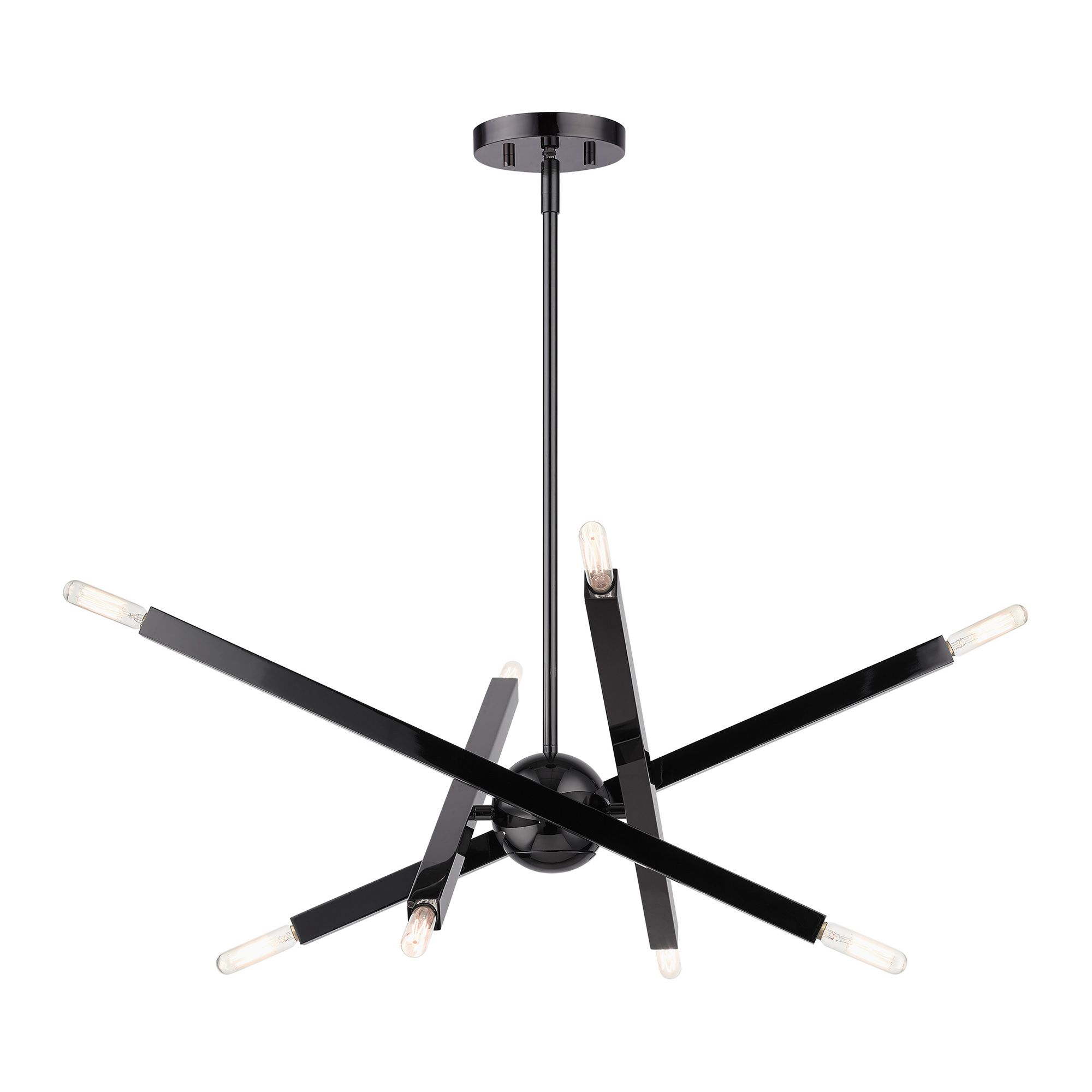 Monaco 8 Light Black Chrome Chandelier