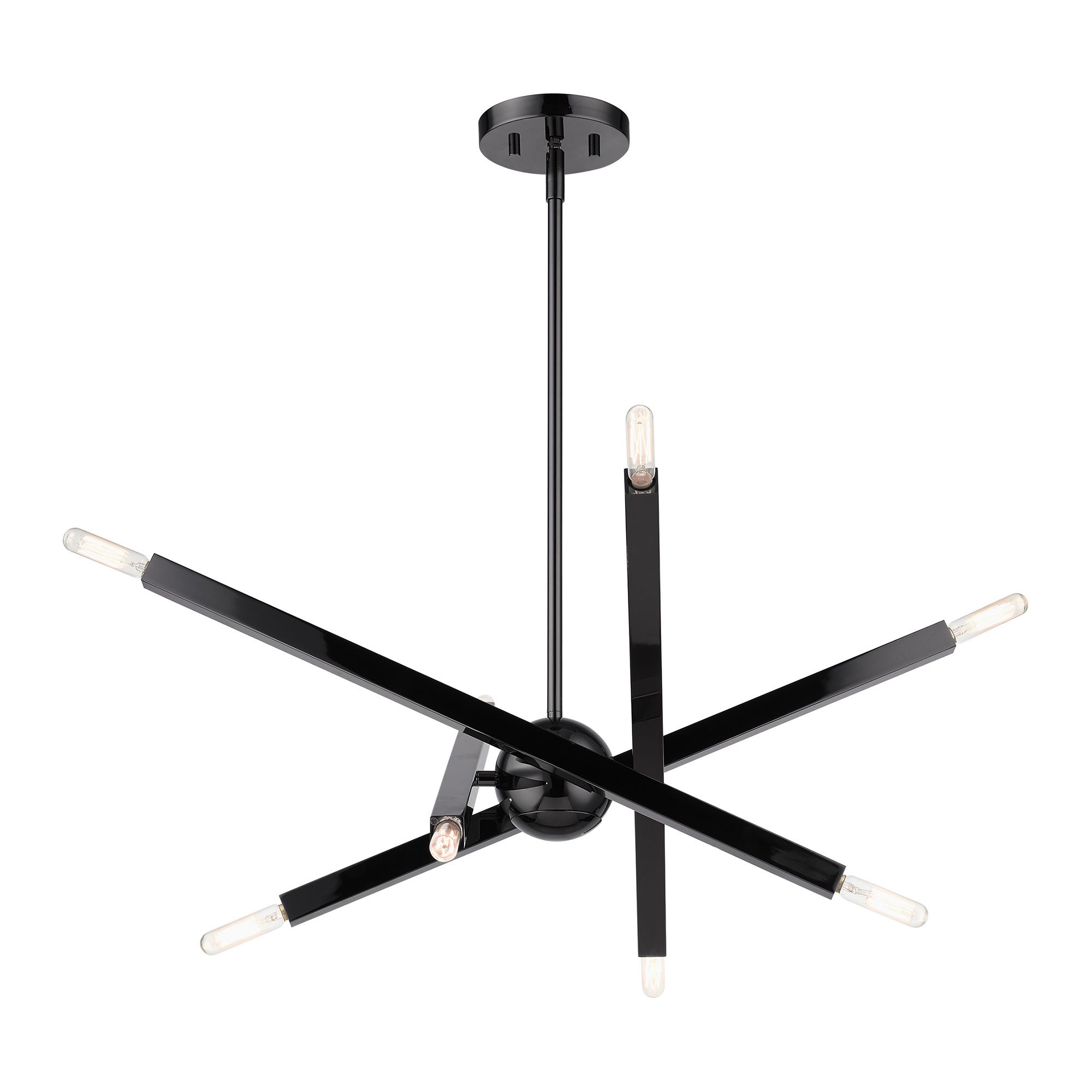 Monaco 8 Light Black Chrome Chandelier