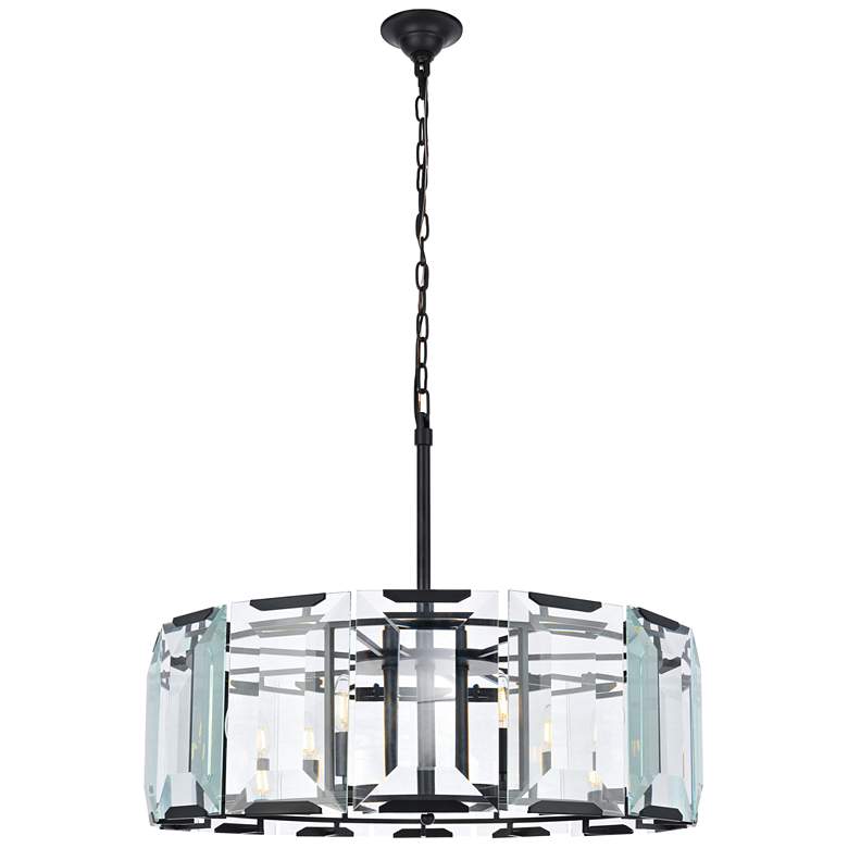 Image 1 Monaco 8 Lt Flat Black (Matte) Chandelier Clear Glass Crystal