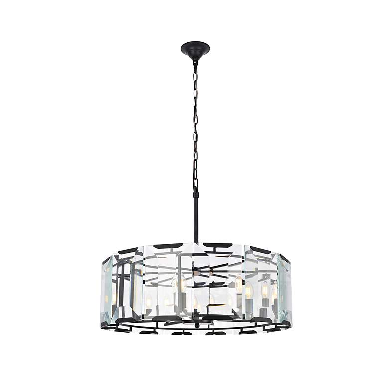 Image 2 Monaco 8 Lt Flat Black (Matte) Chandelier Clear Glass Crystal more views