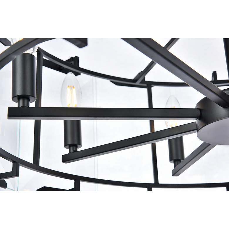 Image 5 Monaco 8 Lt Flat Black (Matte) Chandelier Clear Glass Crystal more views