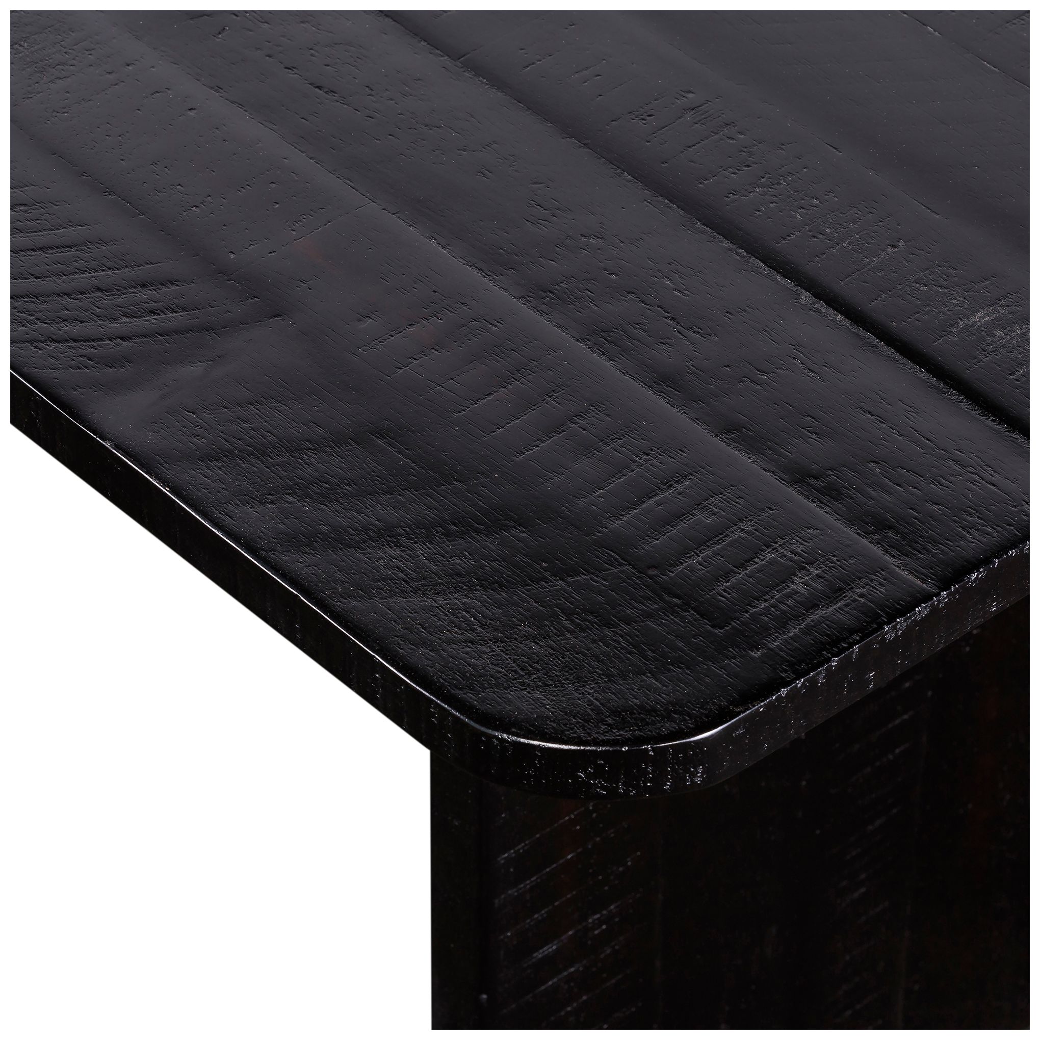 Image 5 Monaco 86.6 in. Dining Table in Black Wood and Antique Brass Accent more views