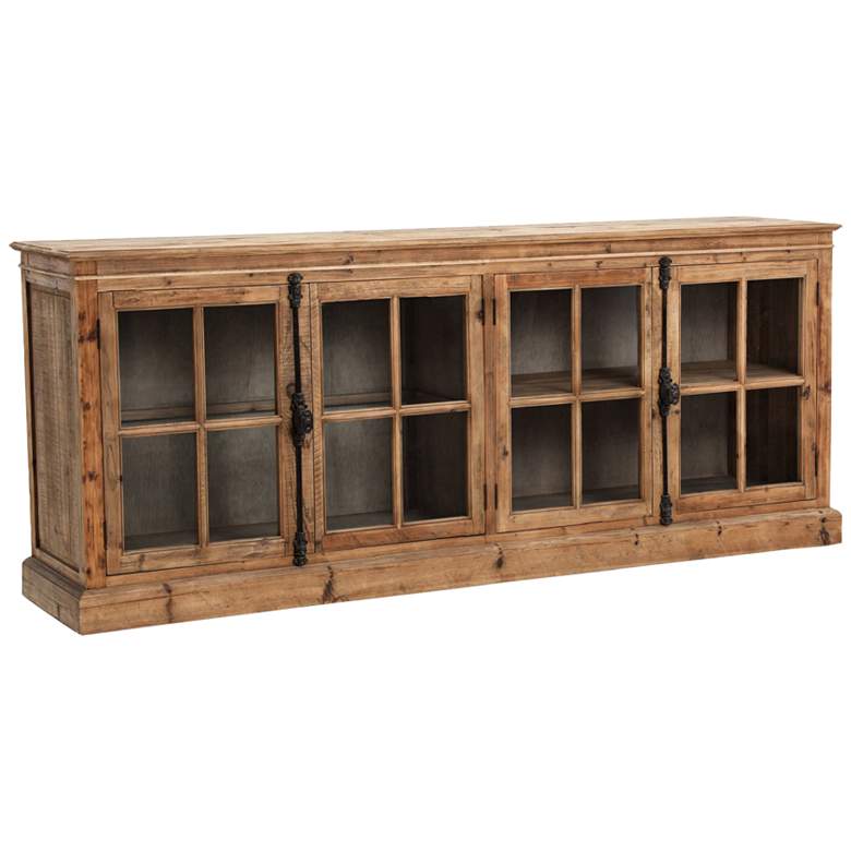 Image 1 Monaco 86 1/2 inch Wide 4-Door Bleached Pine Wood Sideboard