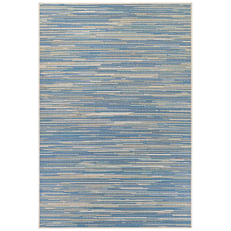 Image 2 Monaco Alassio 5'3"x7'6" Sand Azure Turquoise Outdoor Rug