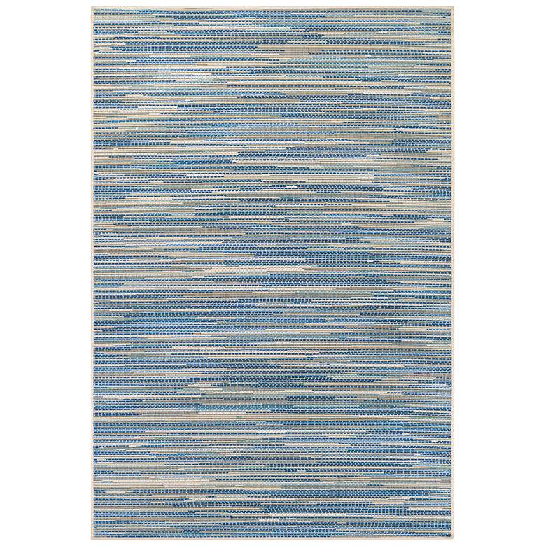 Image 2 Monaco Alassio 5&#39;3 inchx7&#39;6 inch Sand Azure Turquoise Outdoor Rug