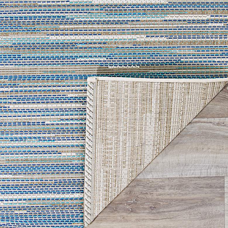 Image 4 Monaco Alassio 5'3"x7'6" Sand Azure Turquoise Outdoor Rug more views