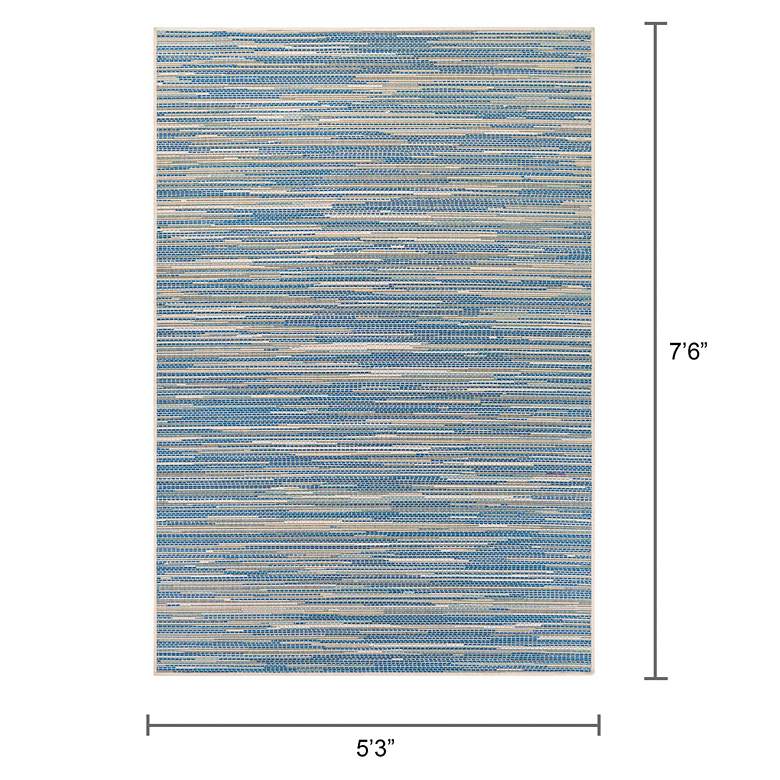 Image 6 Monaco Alassio 5&#39;3 inchx7&#39;6 inch Sand Azure Turquoise Outdoor Rug more views