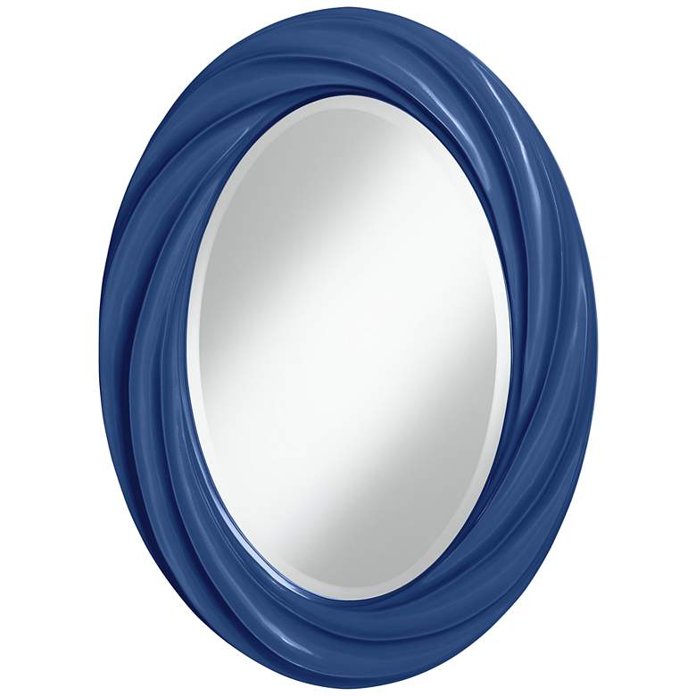 Image 1 Monaco Blue 30 inch High Oval Twist Wall Mirror