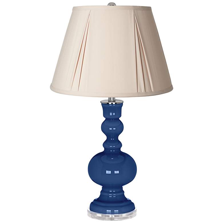 Image 1 Monaco Blue Almond Empire Shade Apothecary Table Lamp