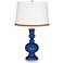 Monaco Blue Apothecary Table Lamp with Braid Trim
