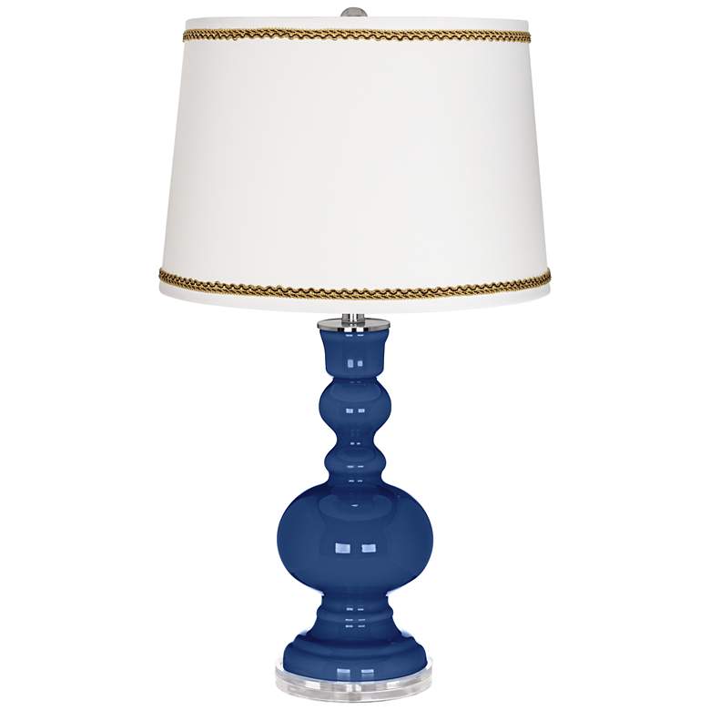 Image 1 Monaco Blue Apothecary Table Lamp with Twist Scroll Trim