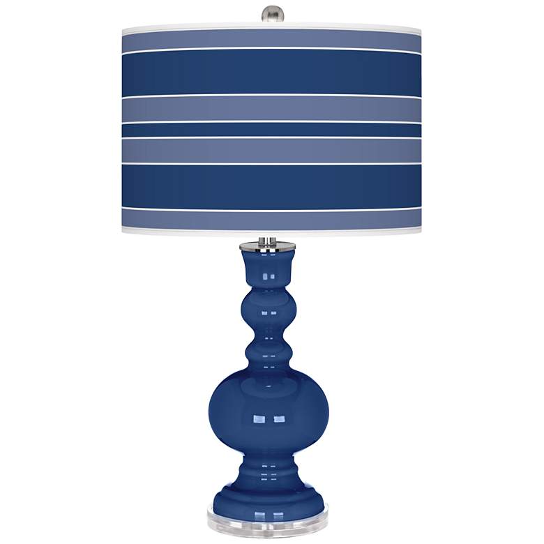 Image 1 Monaco Blue Bold Stripe Apothecary Table Lamp