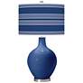 Monaco Blue Bold Stripe Ovo Table Lamp