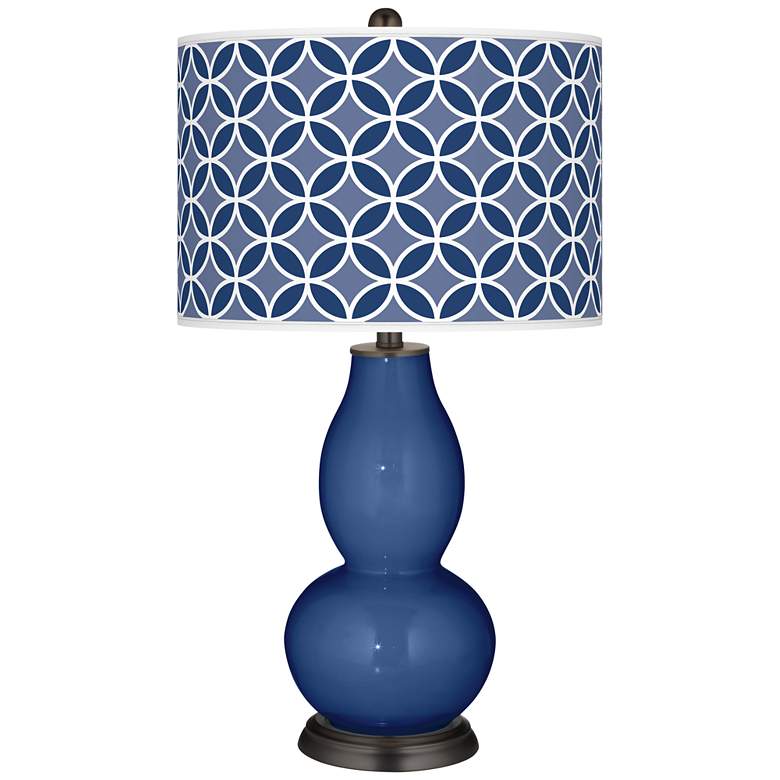 Image 1 Monaco Blue Circle Rings Double Gourd Table Lamp