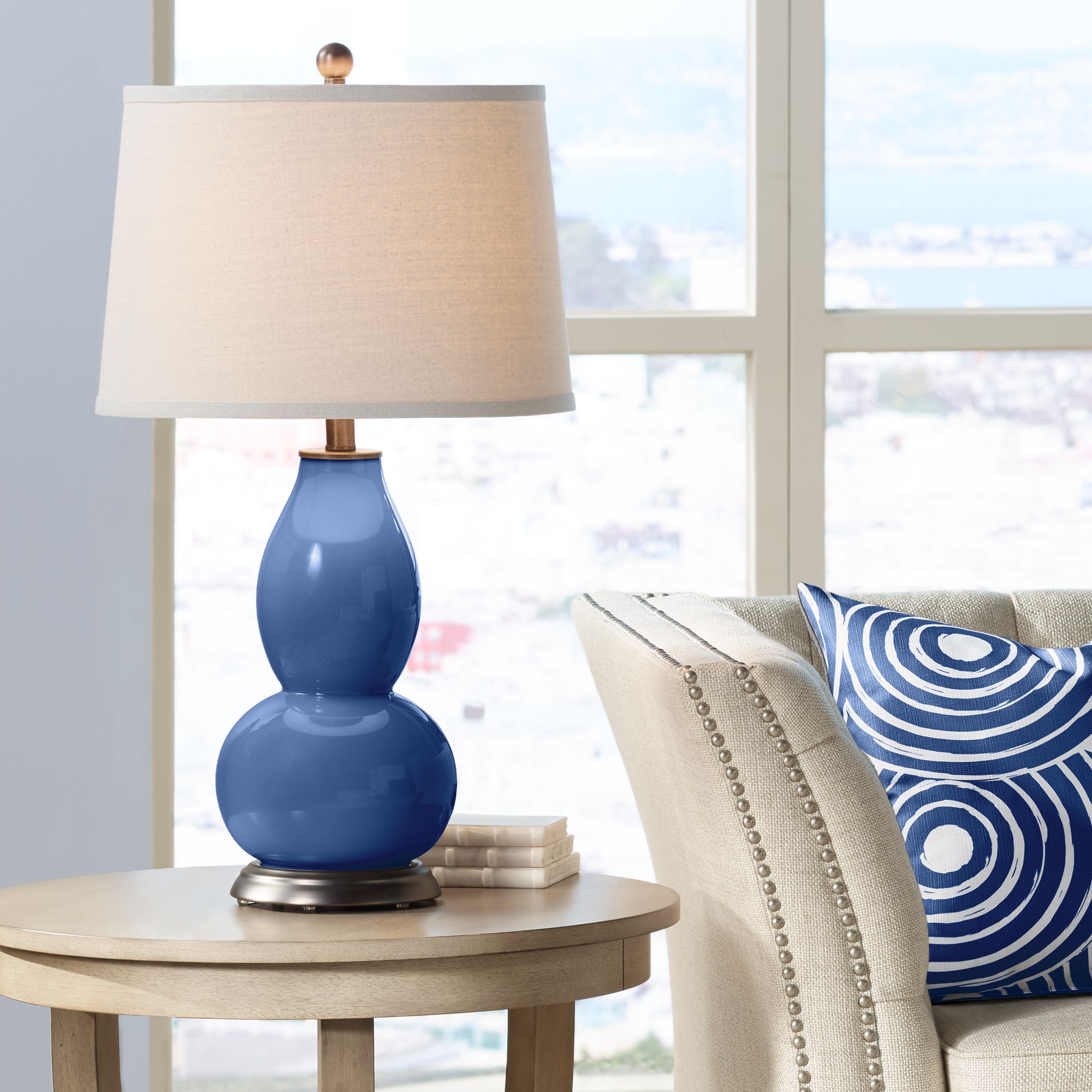 blue gourd table lamp