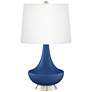 Monaco Blue Gillan Glass Table Lamp with Dimmer
