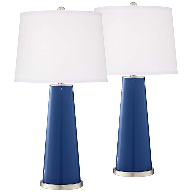 Image 2 Monaco Blue Leo Table Lamp Set of 2 with Dimmers