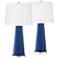Monaco Blue Leo Table Lamp Set of 2 with Dimmers