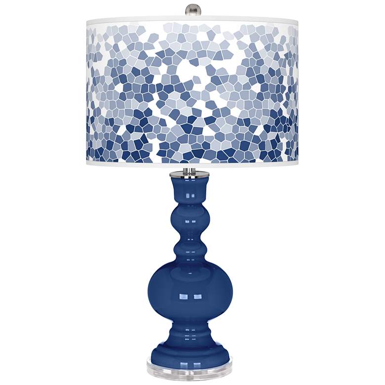 Image 1 Monaco Blue Mosaic Giclee Apothecary Table Lamp