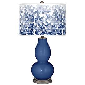 Image1 of Monaco Blue Mosaic Giclee Double Gourd Table Lamp
