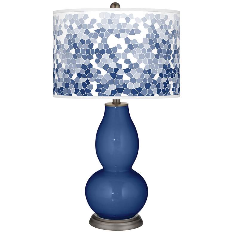 Image 1 Monaco Blue Mosaic Giclee Double Gourd Table Lamp